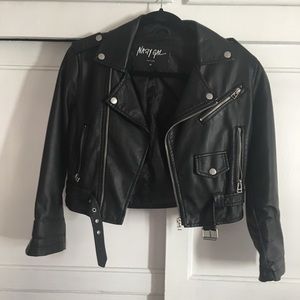 Cropped Leather jacket XS